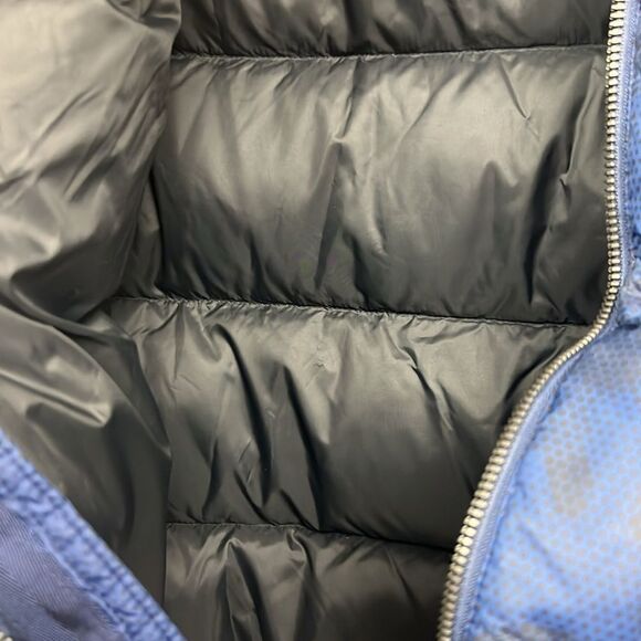 Polo Ralph Lauren Navy Camo Down jacket Repaired size 10-12 (M) - Picture 8 of 14